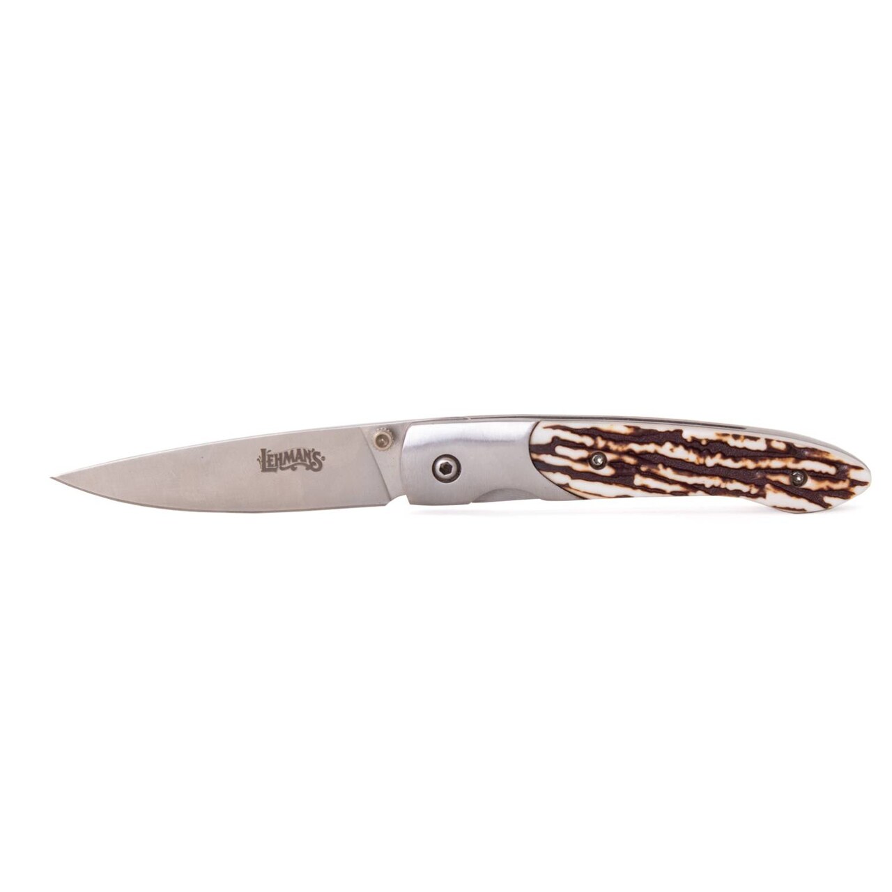 Lehman's Antler Lockback Folding Knife, Compact, All-Purpose Pocket Knives with Stainless Steel 3.5 inch Blade